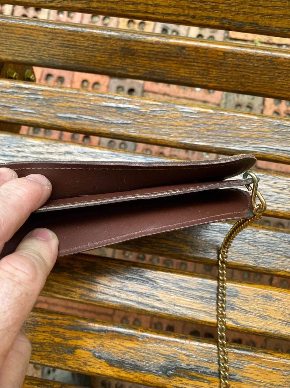 Vintage Leather Chain Wallet USA made